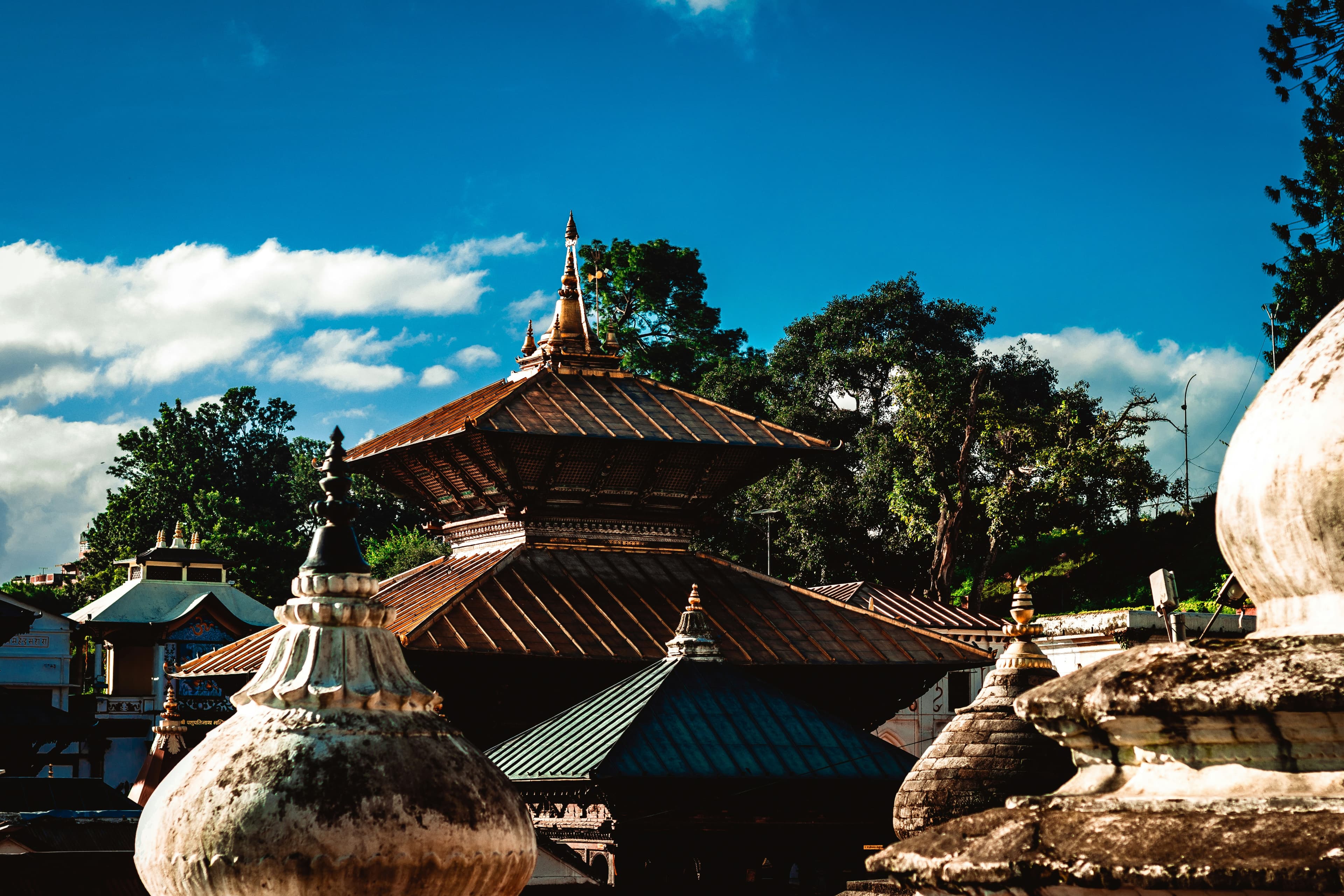 Courtyards and shrines inside the Pashupatinath complex